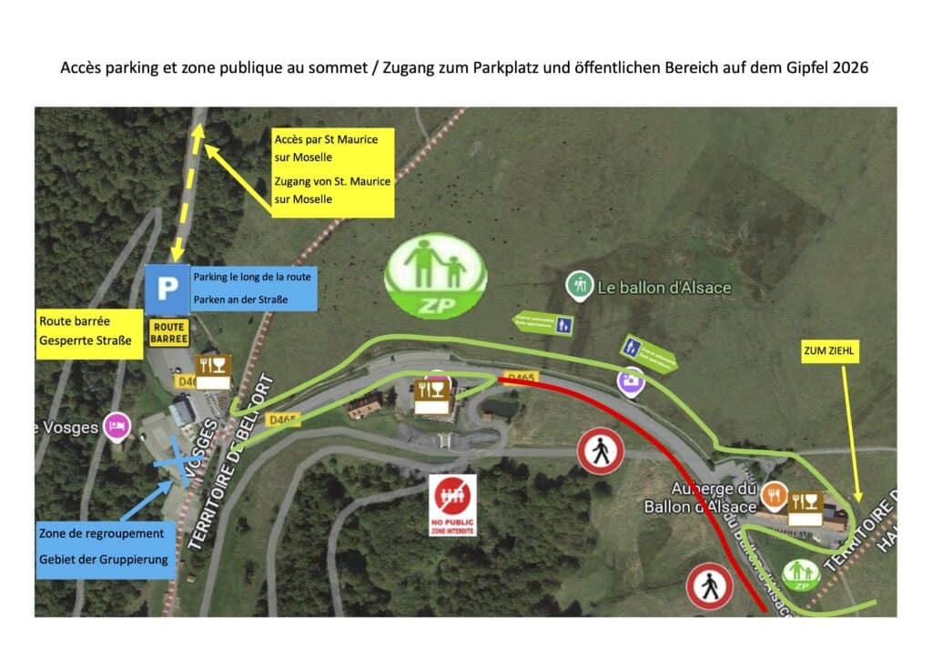 Acces parking et zone publique au sommet vers F et A 2