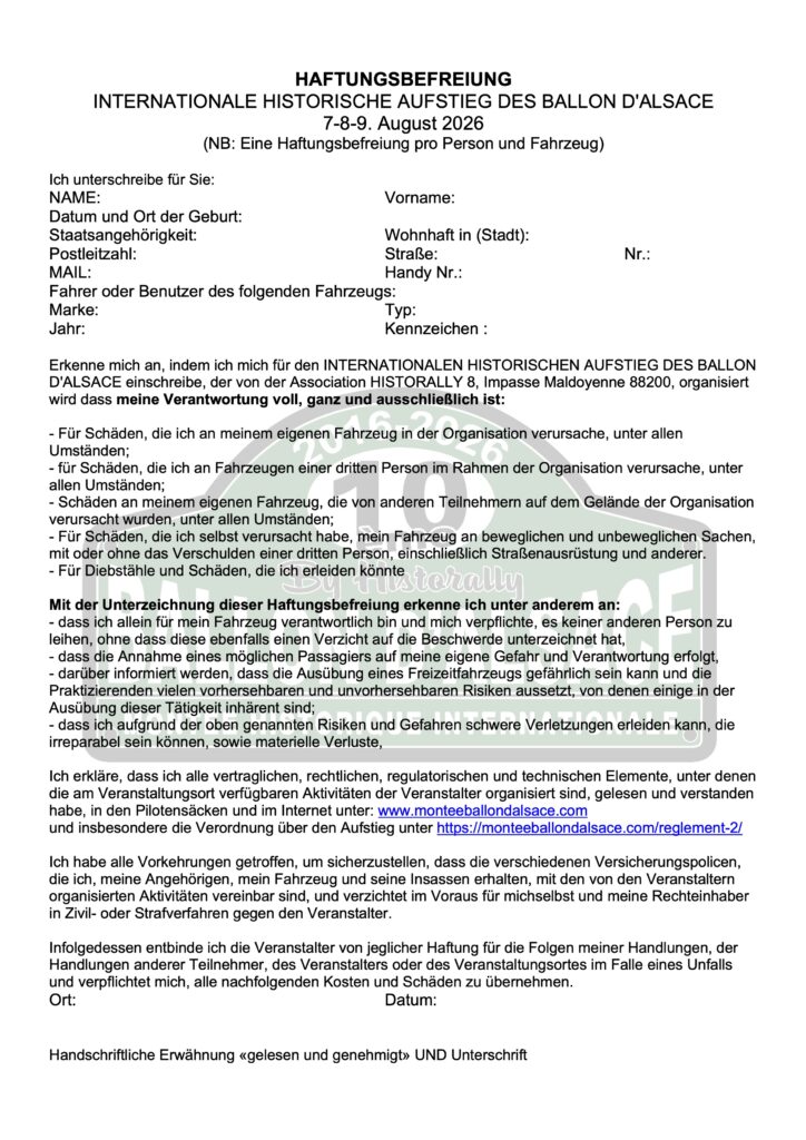 HAFTUNGSBEFREIUNG 2026